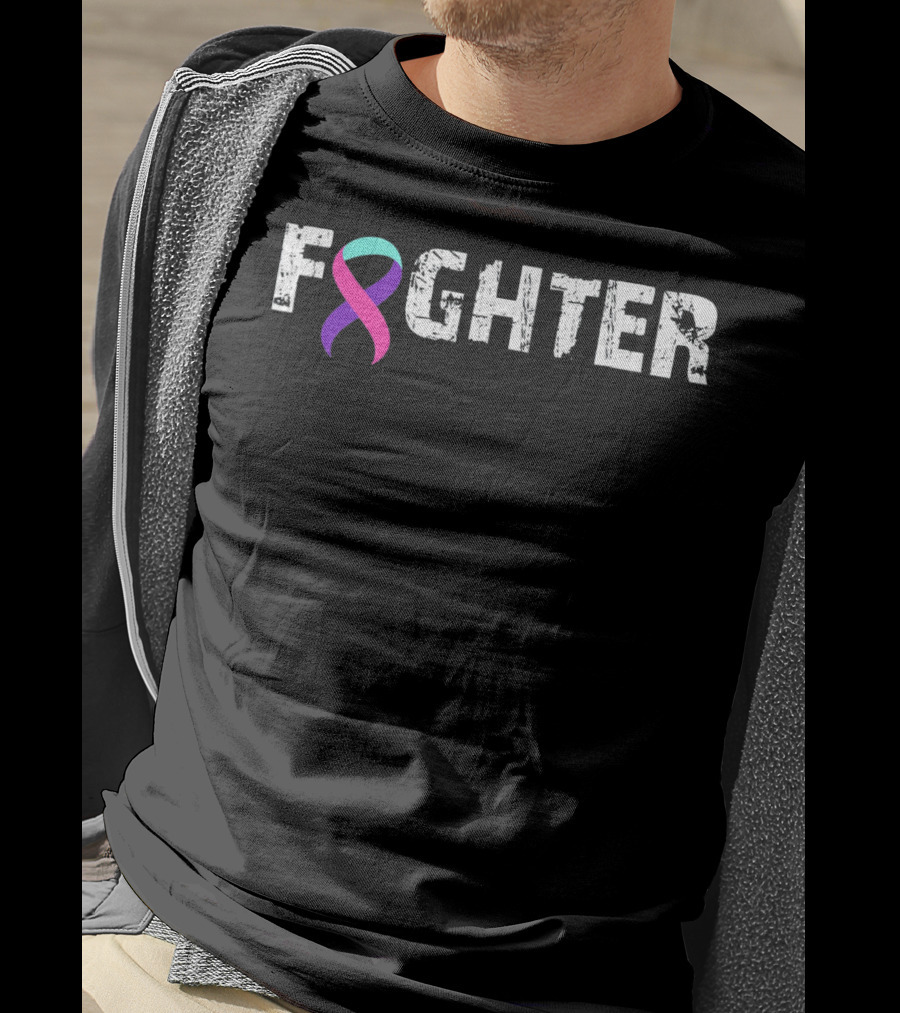 Fighter Thyroid Cancer Awareness T-Shirt