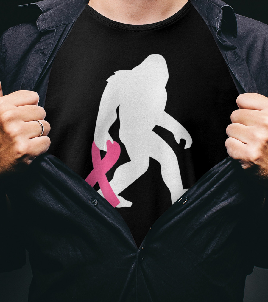 Breast Cancer Awareness Bigfoot Pink T-Shirt