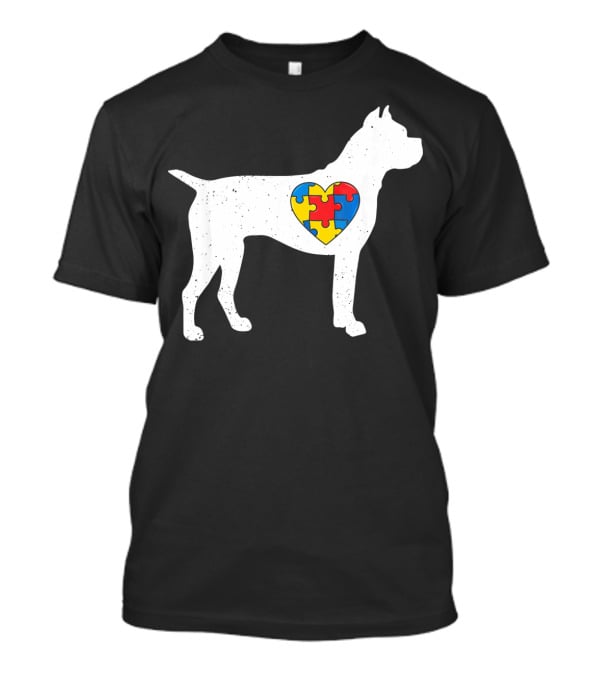 Boxer Heart Autism Awareness Puzzle Day T-Shirt