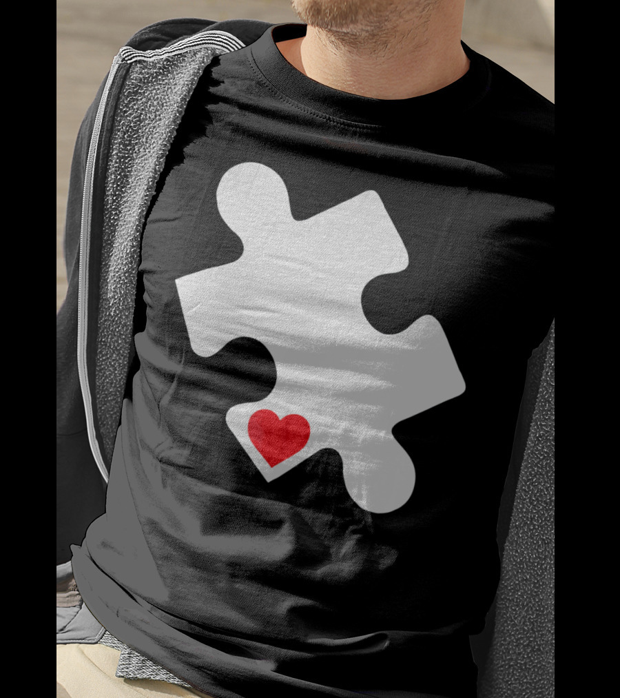 Love Autism Awareness Puzzle Heart T-Shirt