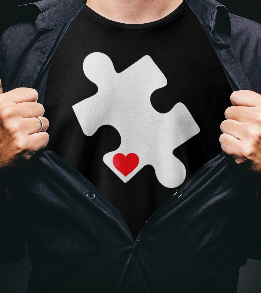 Love Autism Awareness Puzzle Heart T-Shirt