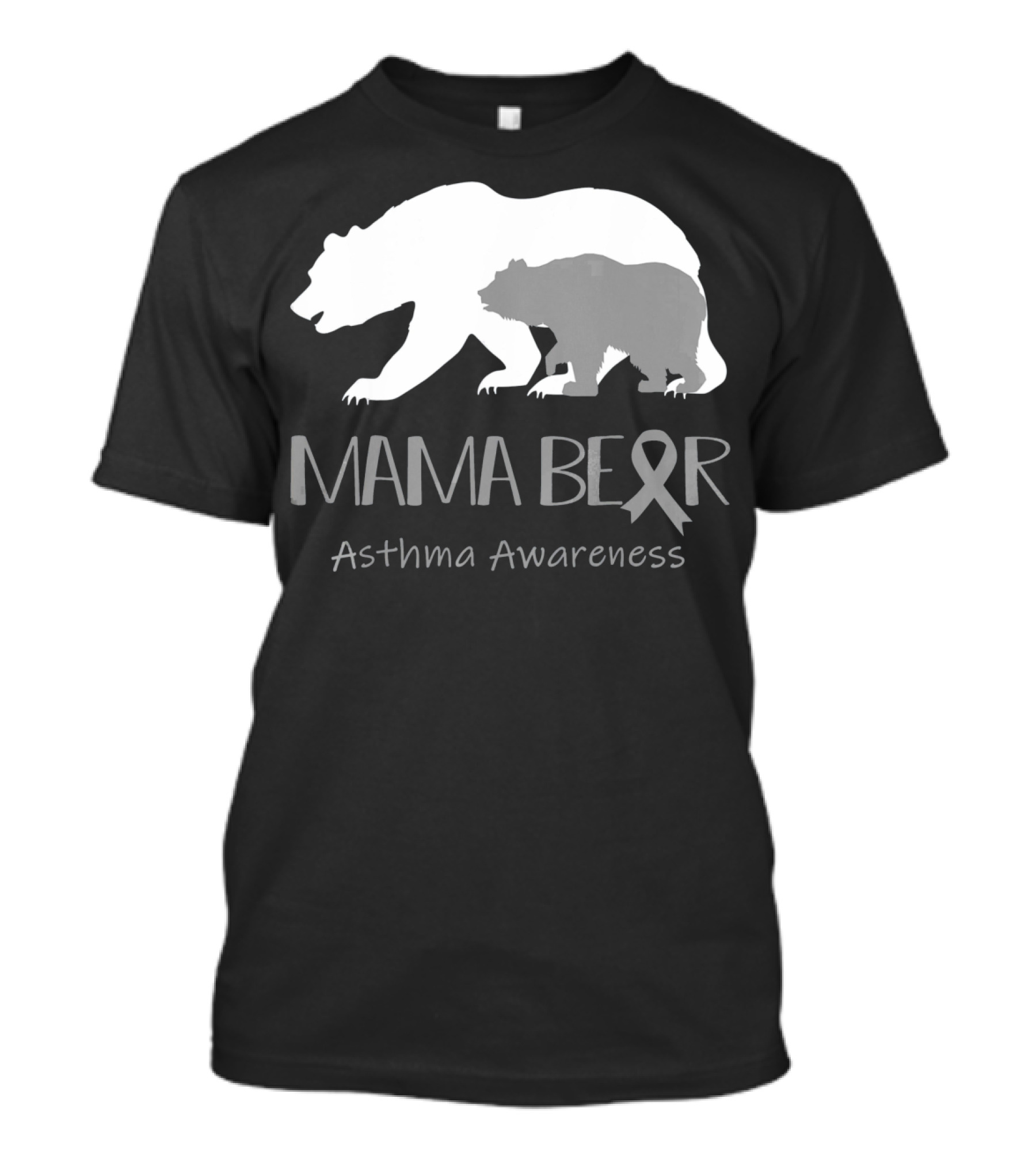 Mama Bear Asthma Awareness Ribbon T-Shirt