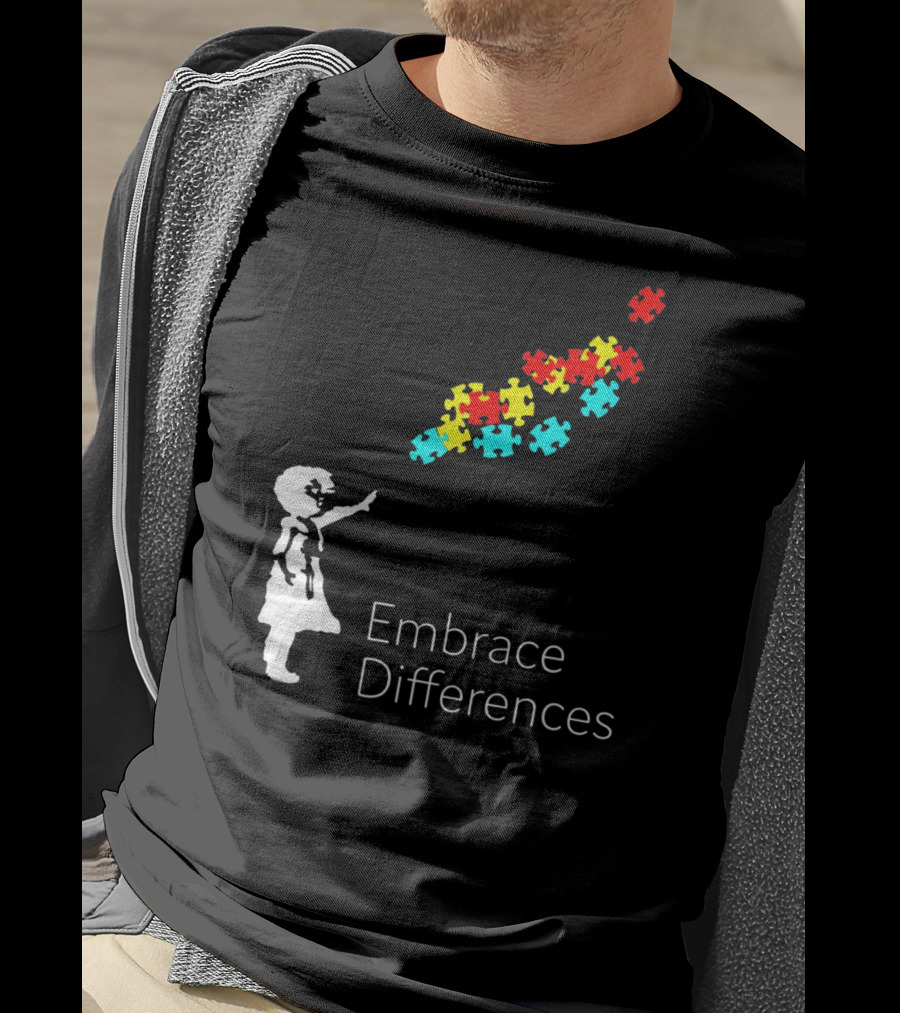 Embrace Differences Autism Puzzle Piece Awareness T-Shirt