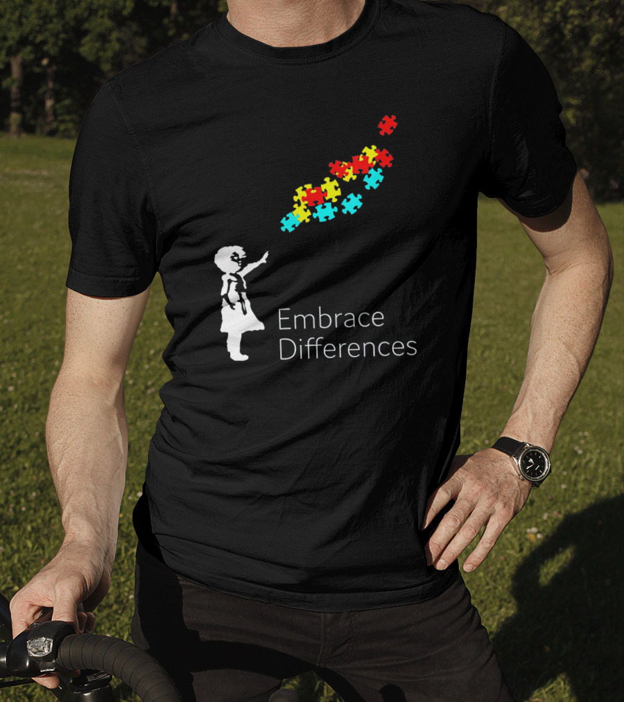 Embrace Differences Autism Puzzle Piece Awareness T-Shirt