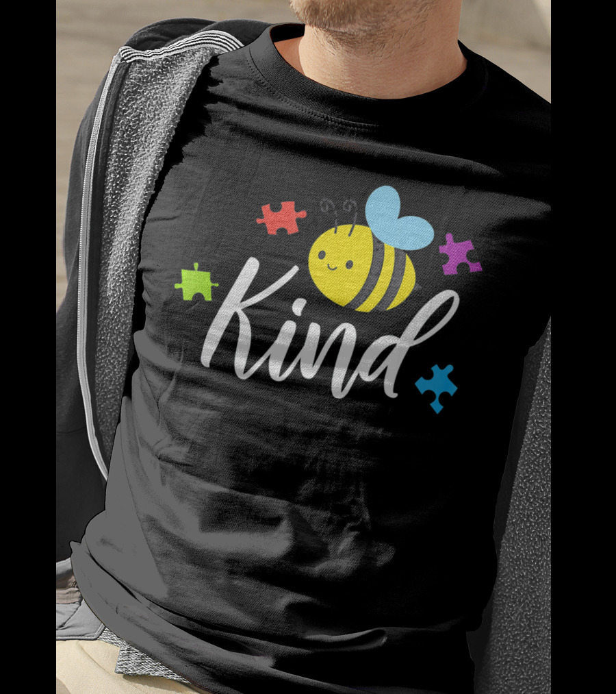 Bee Kind Kindness Autism Awareness Puzzle Piece T-Shirt
