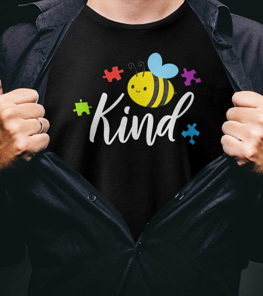 Bee Kind Kindness Autism Awareness Puzzle Piece T-Shirt