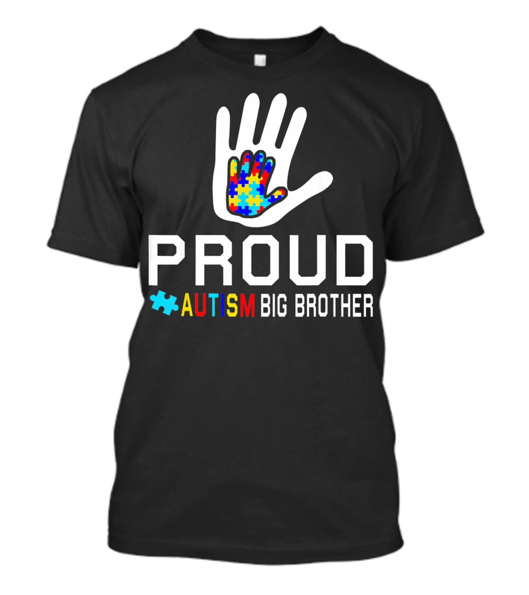 Proud Autism Big Brother Puzzle Hand T-Shirt