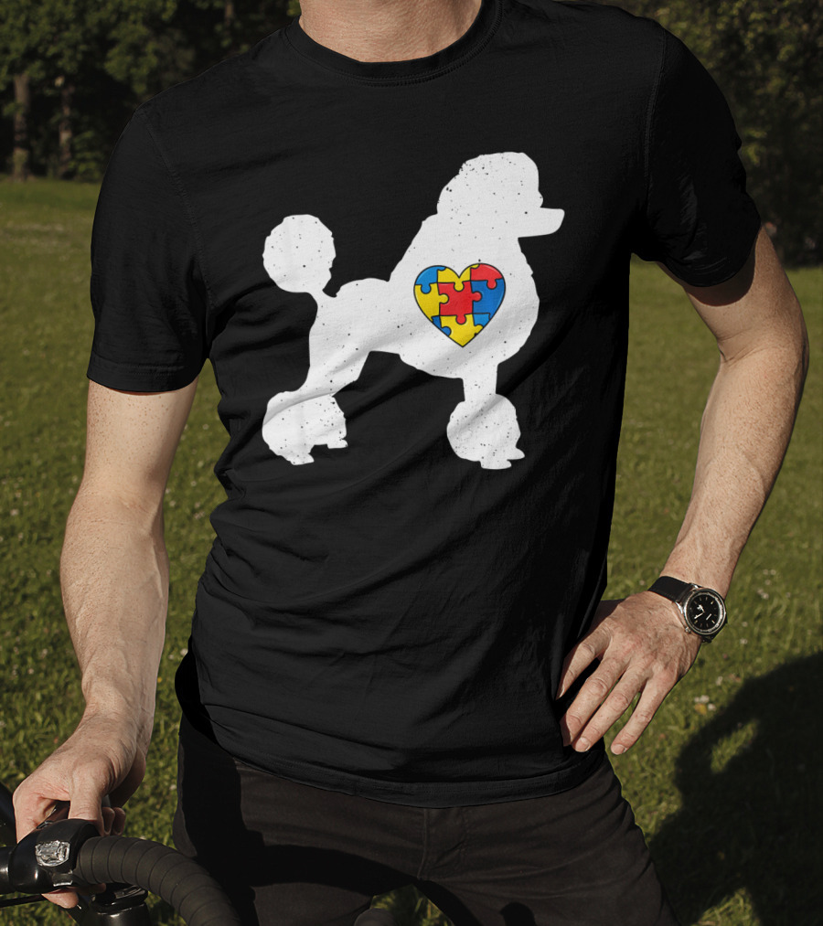 Poodle With Puzzle Heart Autism Awareness Day T-Shirt