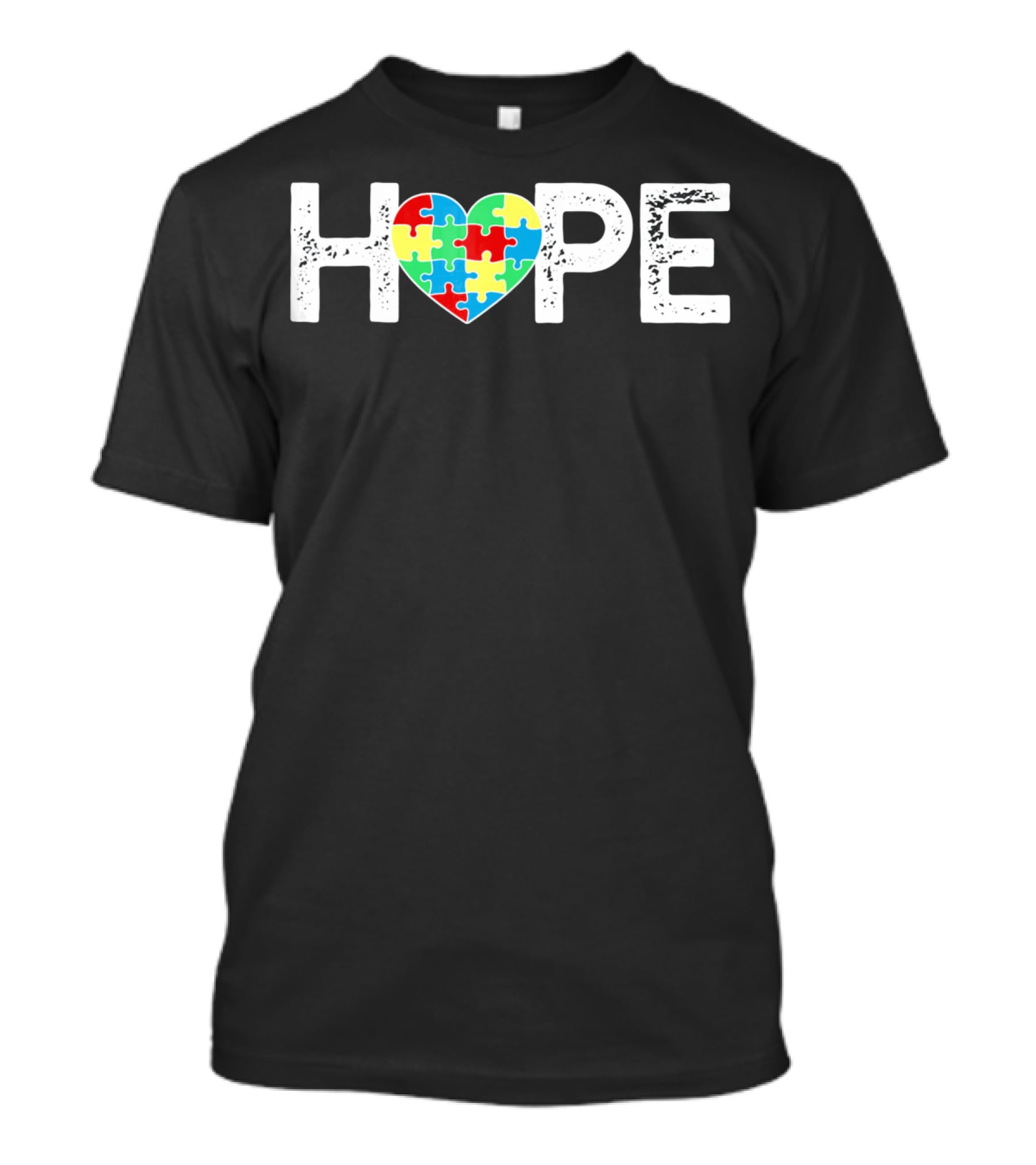 HOPE Heart With Autism Puzzle Pieces T-Shirt