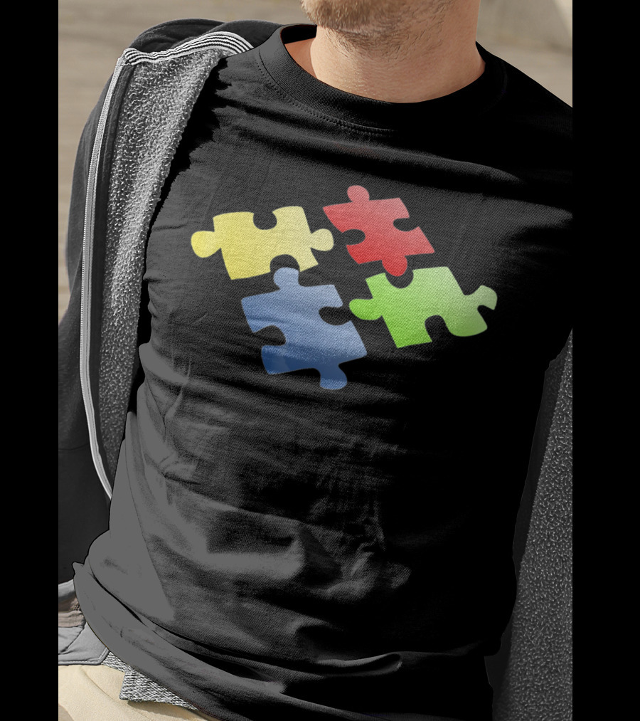 Autism Awareness Puzzle Pieces Colorful T-Shirt