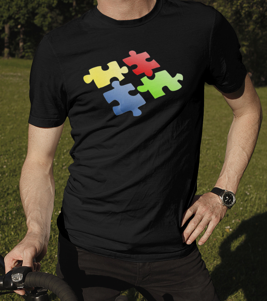 Autism Awareness Puzzle Pieces Colorful T-Shirt