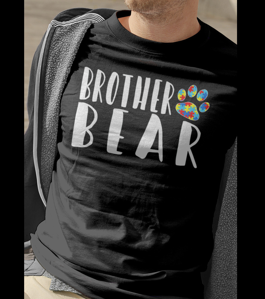 Brother Bear Autism Puzzle Pawprint Awareness T-Shirt