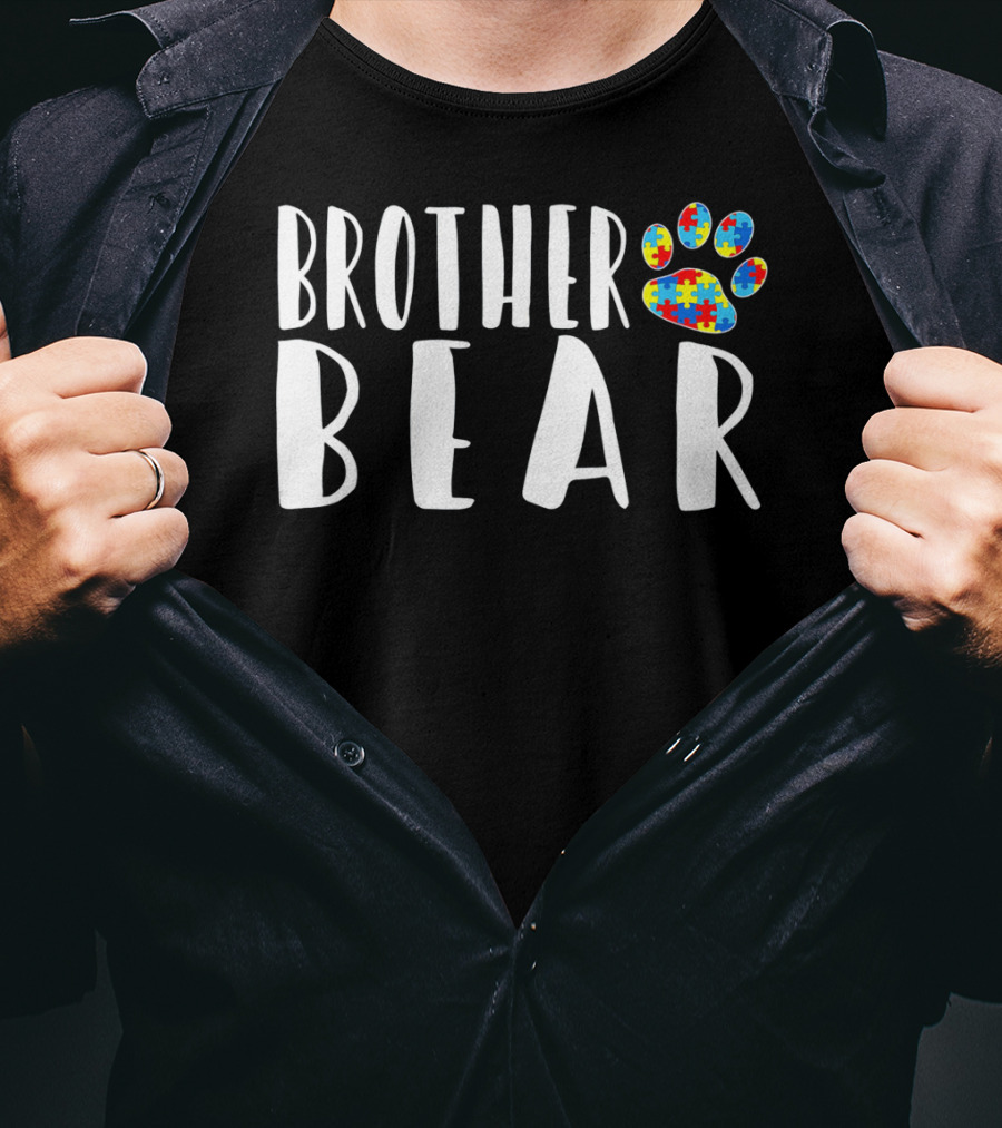 Brother Bear Autism Puzzle Pawprint Awareness T-Shirt