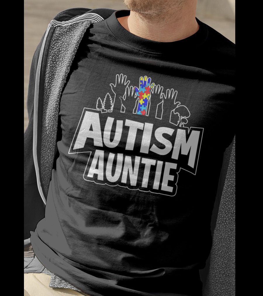 Autism Auntie Cool Autistic Awareness T-Shirt