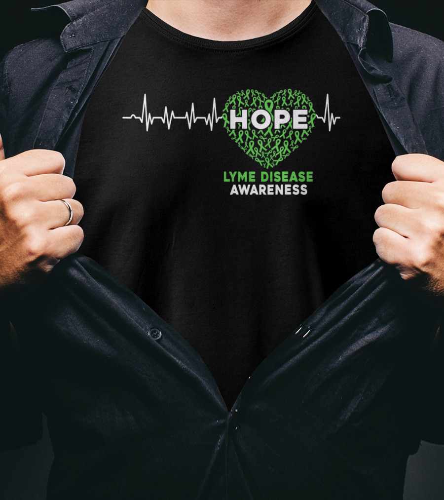 HOPE Heartbeat Ribbon Lyme Disease Awareness T-Shirt