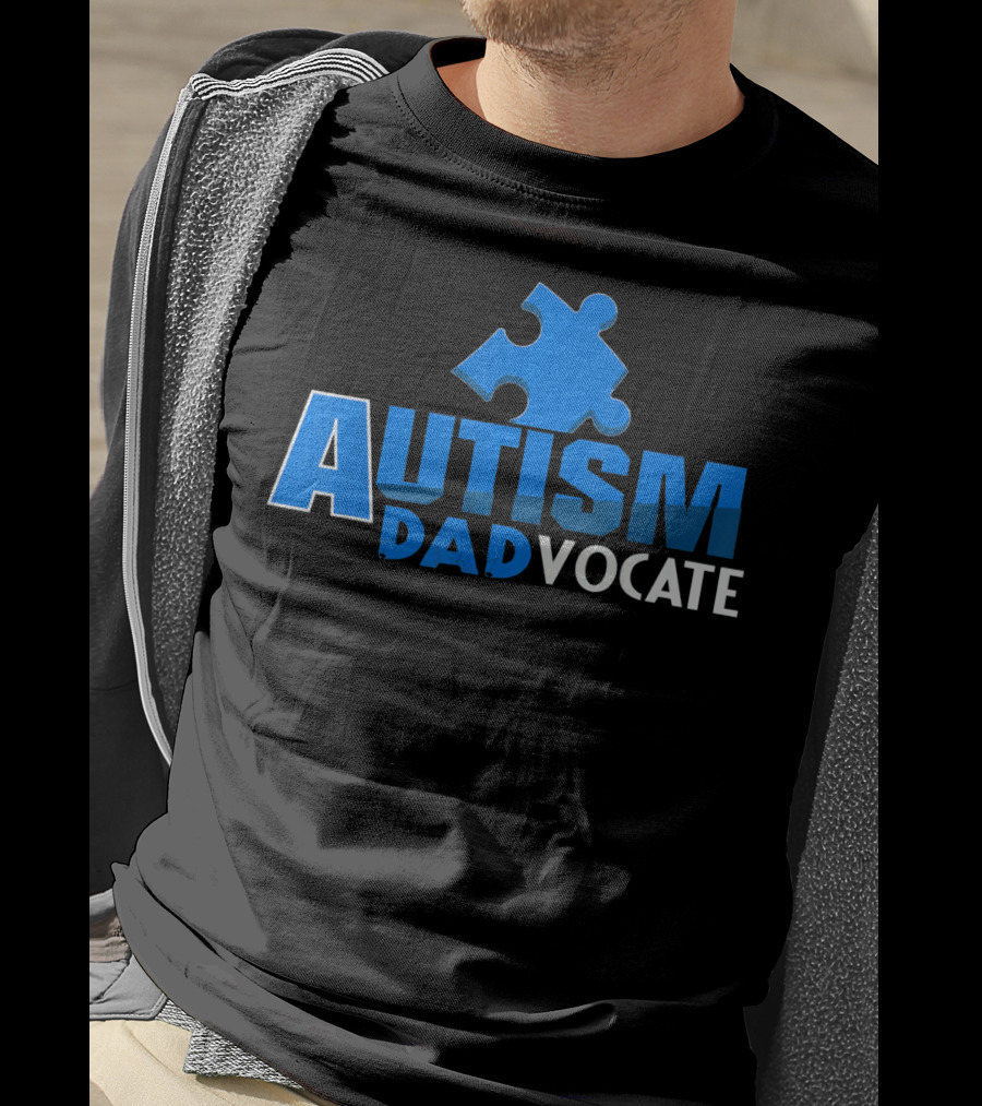 Autism Awareness Puzzle Piece Autism Dadvocate T-Shirt