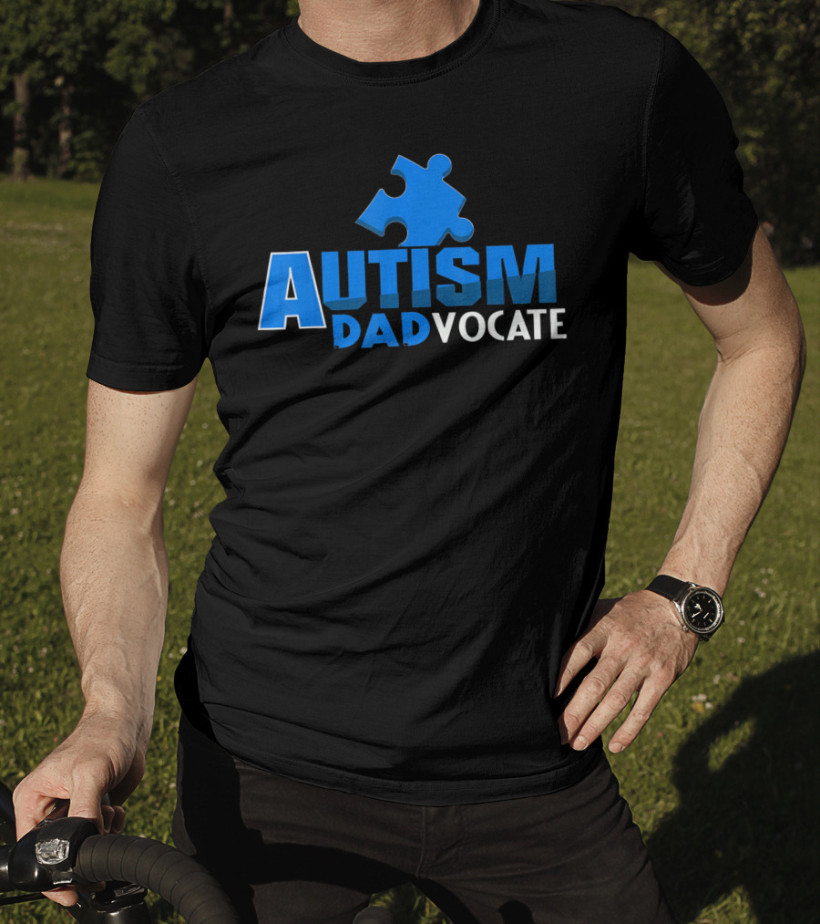 Autism Awareness Puzzle Piece Autism Dadvocate T-Shirt