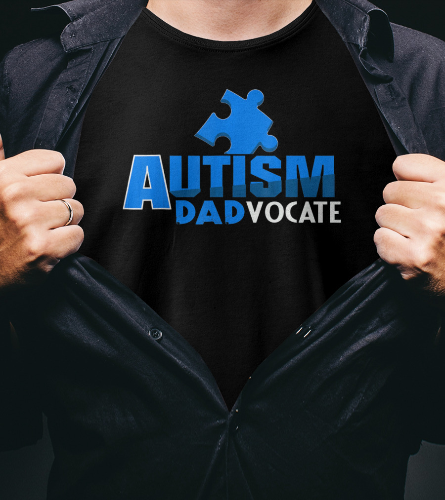 Autism Awareness Puzzle Piece Autism Dadvocate T-Shirt