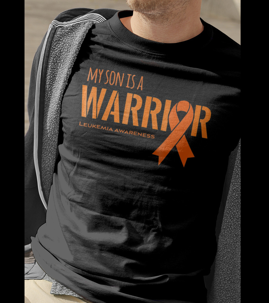 My Son Is A Warrior Leukemia Awareness Orange T-Shirt