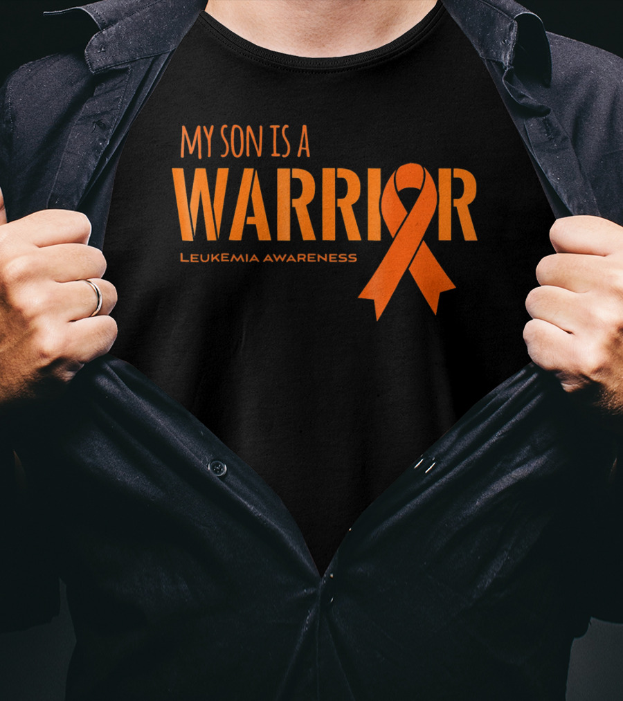 My Son Is A Warrior Leukemia Awareness Orange T-Shirt
