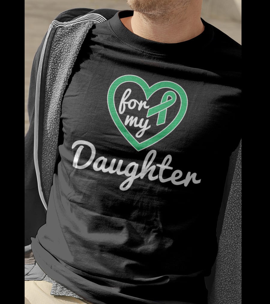 For My Daughter Liver Cancer Awareness Heart T-Shirt