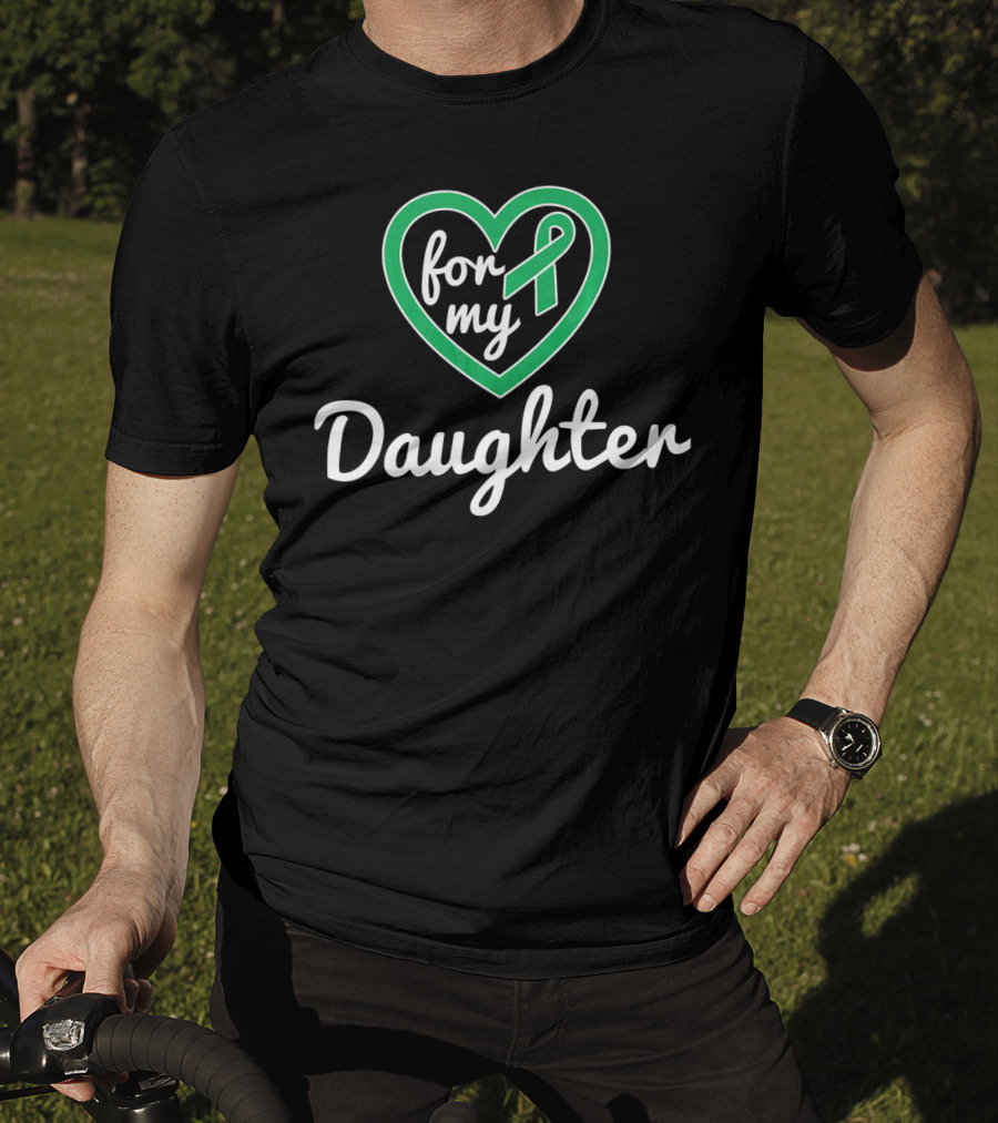 For My Daughter Liver Cancer Awareness Heart T-Shirt