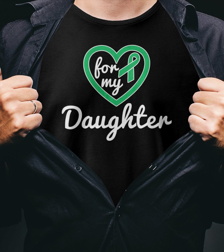 For My Daughter Liver Cancer Awareness Heart T-Shirt