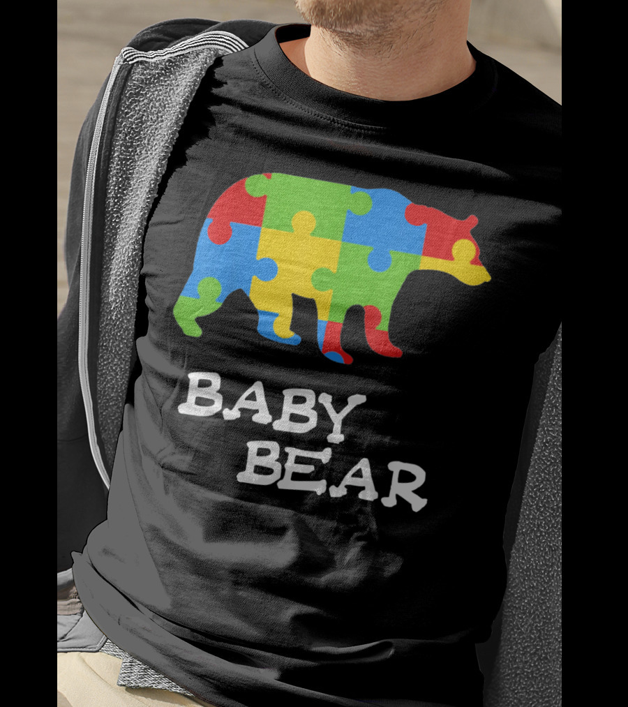Autism Awareness Baby Bear Puzzle Design For Boy T-Shirt