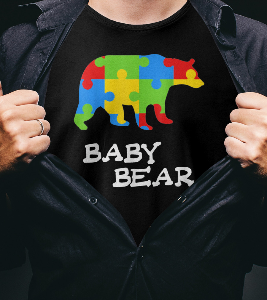 Autism Awareness Baby Bear Puzzle Design For Boy T-Shirt
