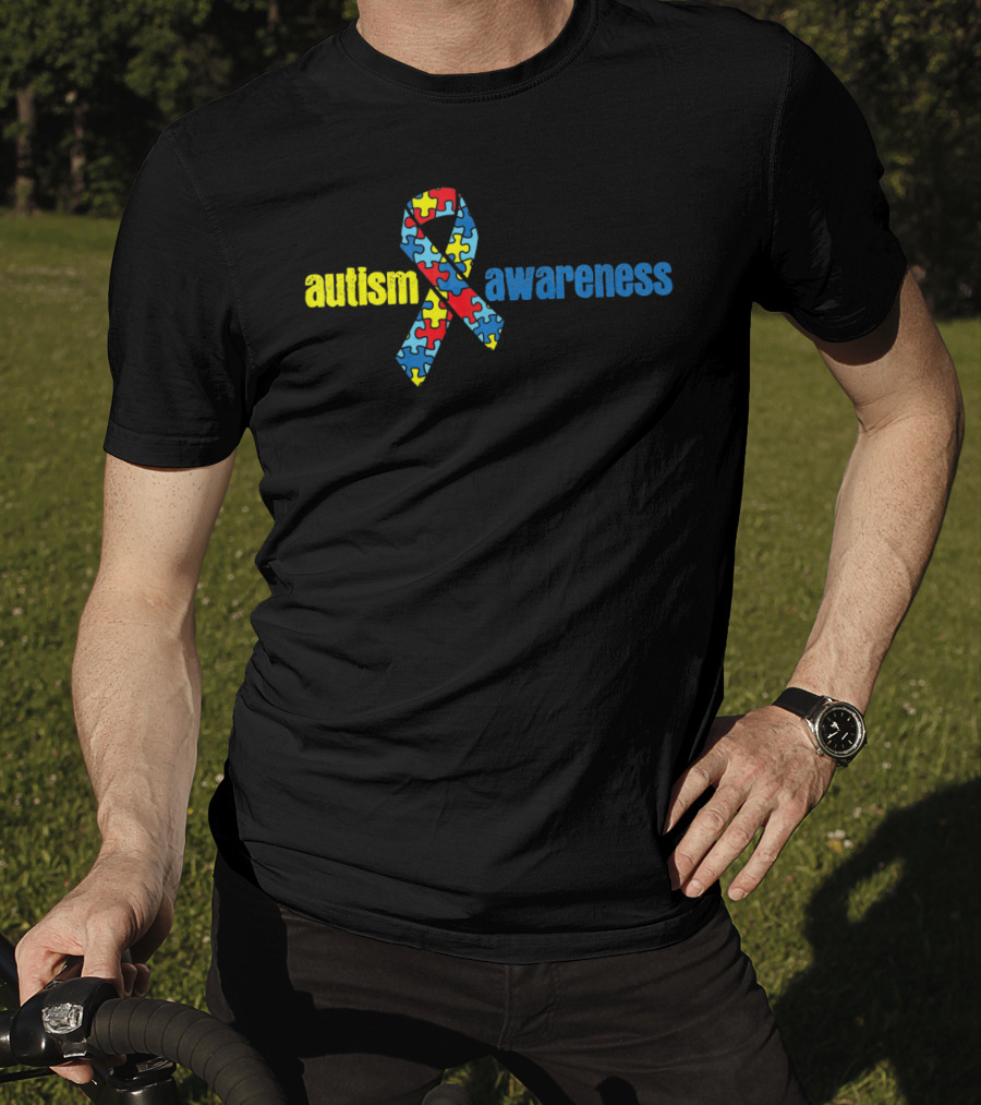 Autism Awareness Ribbon With Puzzle Pieces T-Shirt