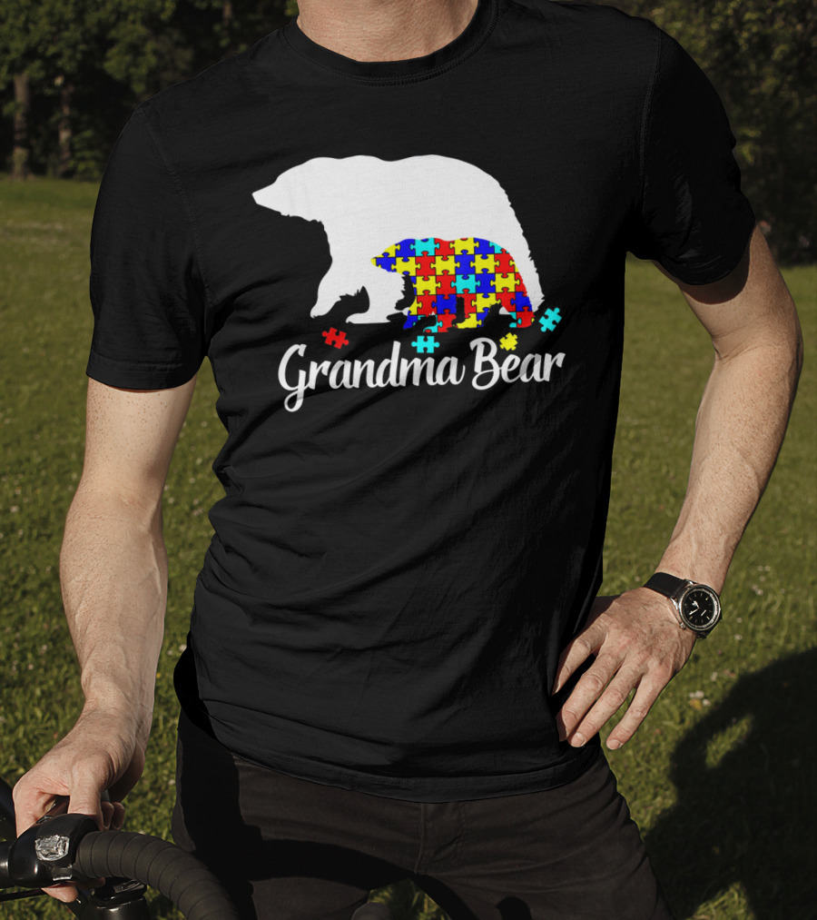 Grandma Bear Puzzle Autism Awareness Iconic T-Shirt