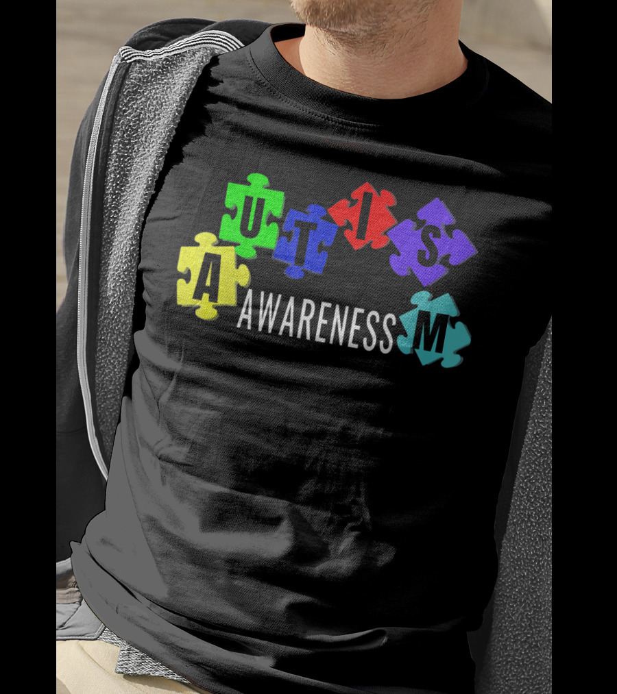 Autism Awareness Colorful Puzzle Pieces T-Shirt