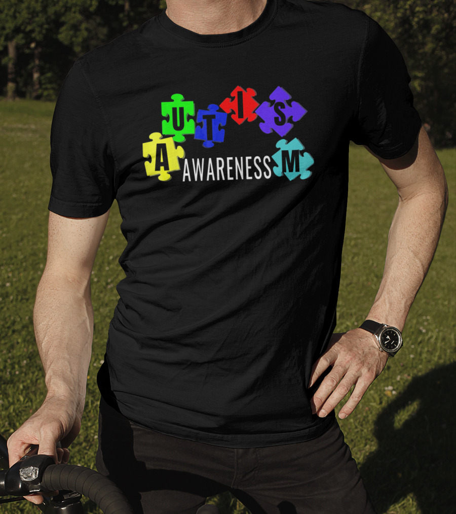 Autism Awareness Colorful Puzzle Pieces T-Shirt