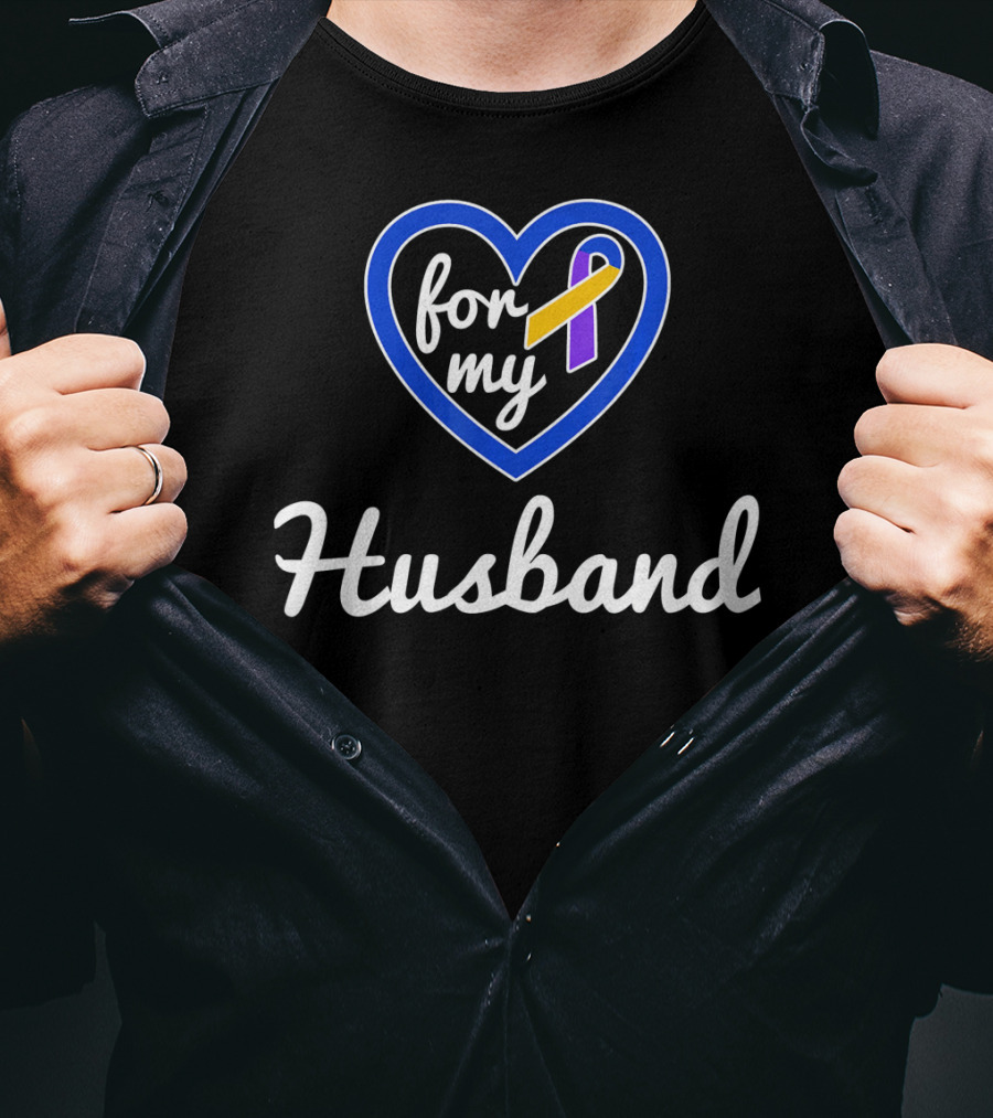 Bladder Cancer Awareness For My Husband With Heart T-Shirt