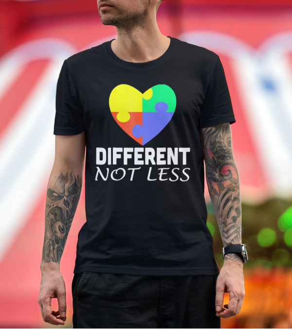 Premium T-Shirt: Different Not Less Autism Puzzle Piece Awareness T-Shirt Different Not Less Autism Puzzle Piece Awareness T-Shirt