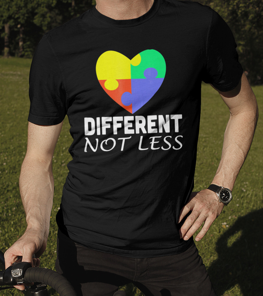 Different Not Less Autism Puzzle Piece Awareness T-Shirt