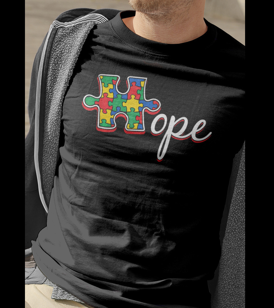 Autism Awareness Day Hope Puzzle Piece T-Shirt