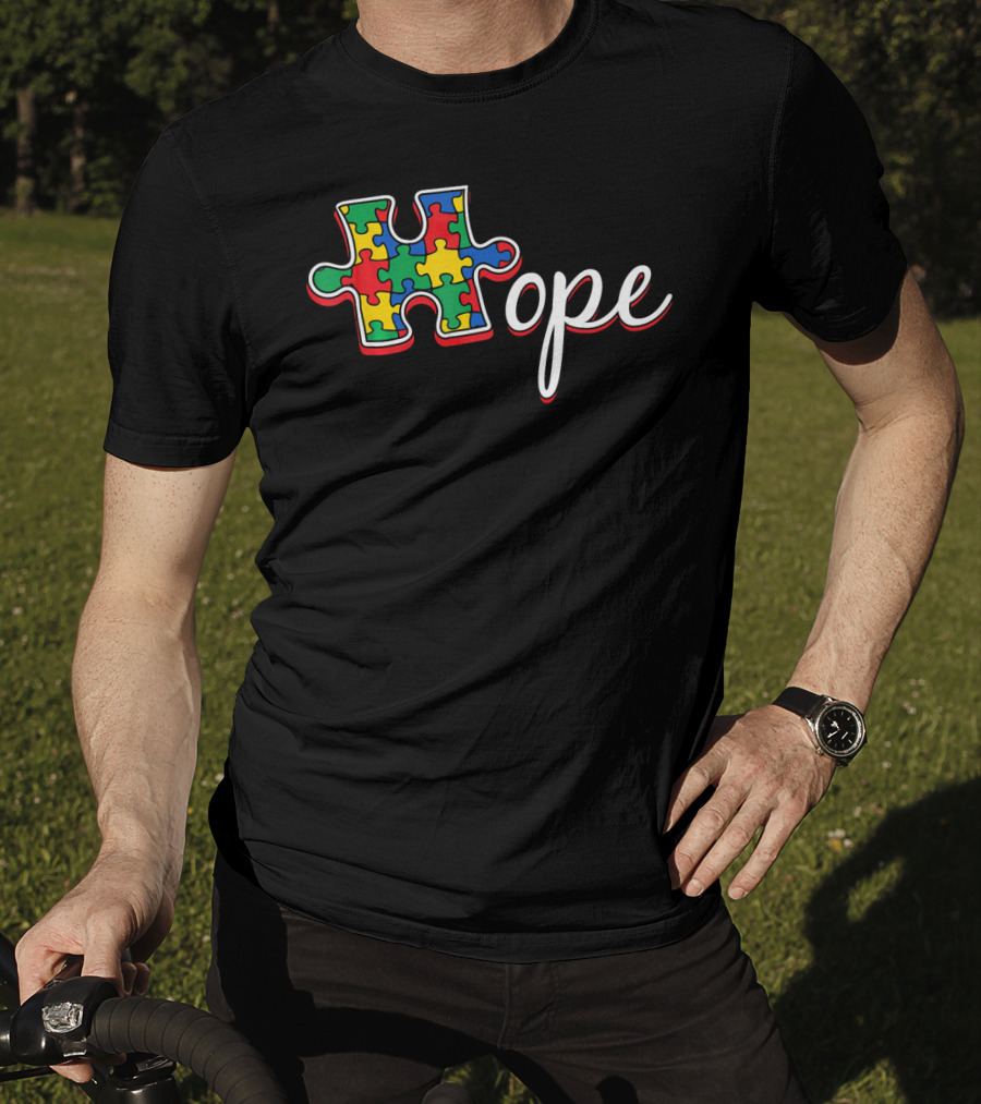 Autism Awareness Day Hope Puzzle Piece T-Shirt