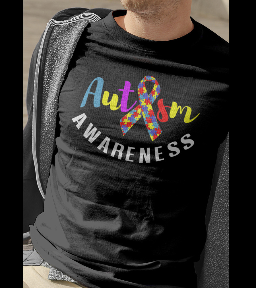Autism Awareness Puzzle Ribbon Support T-Shirt