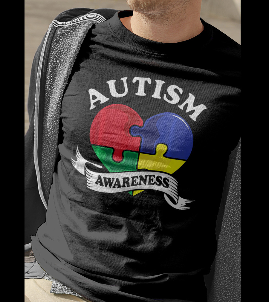 Autism Awareness Heart Puzzle Piece T-Shirt