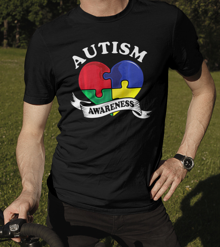 Autism Awareness Heart Puzzle Piece T-Shirt
