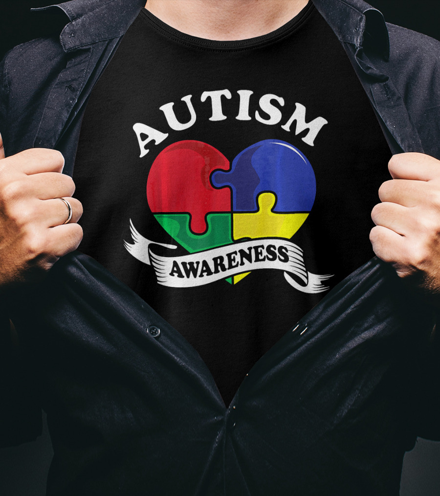 Autism Awareness Heart Puzzle Piece T-Shirt
