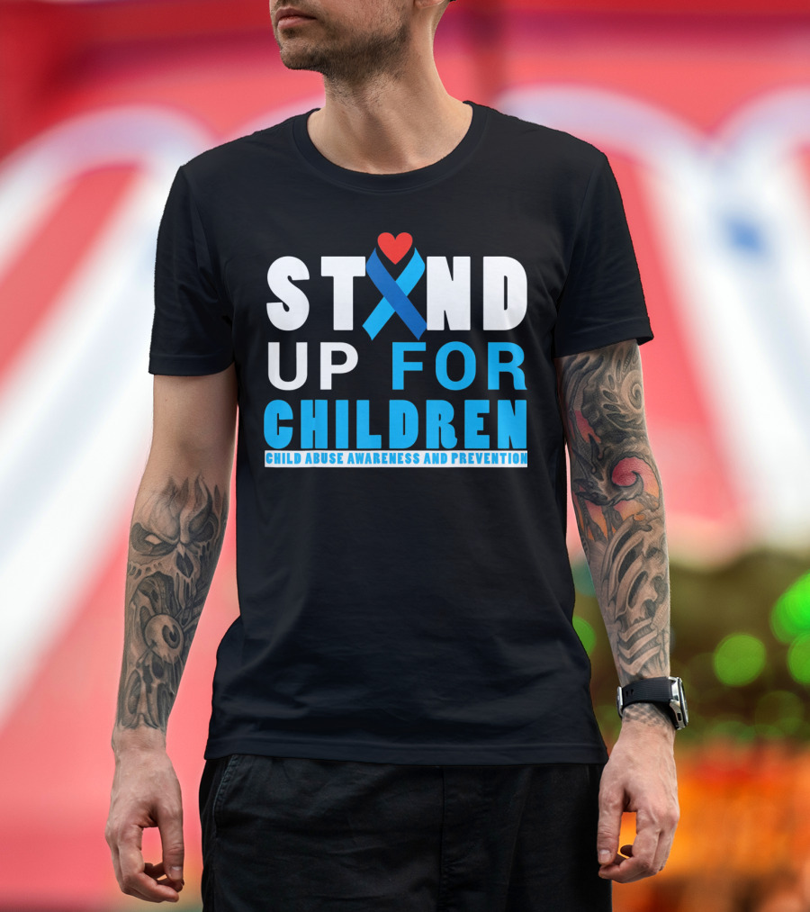 STAND UP FOR CHILDREN Child Abuse Awareness and Prevention T-Shirt