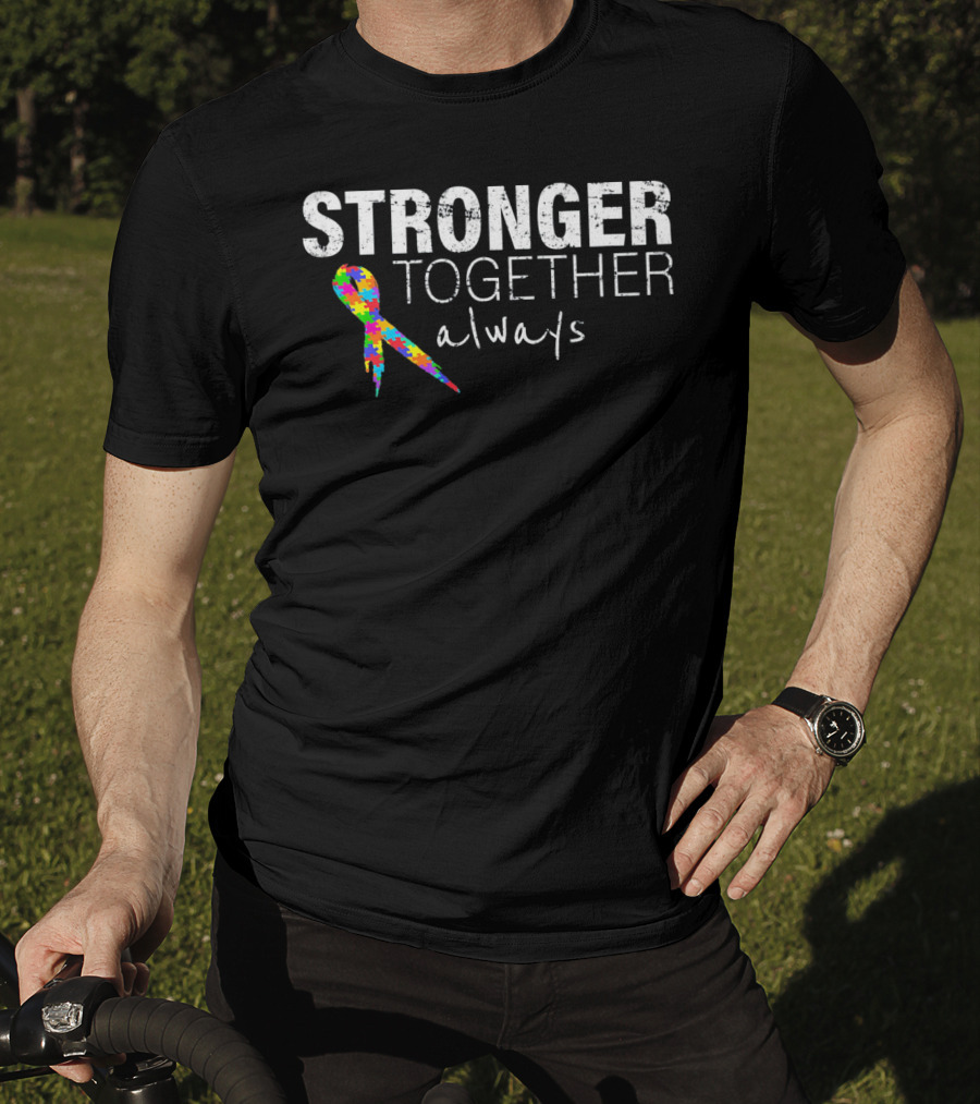 Stronger Together Always Autism Awareness Puzzle T-Shirt