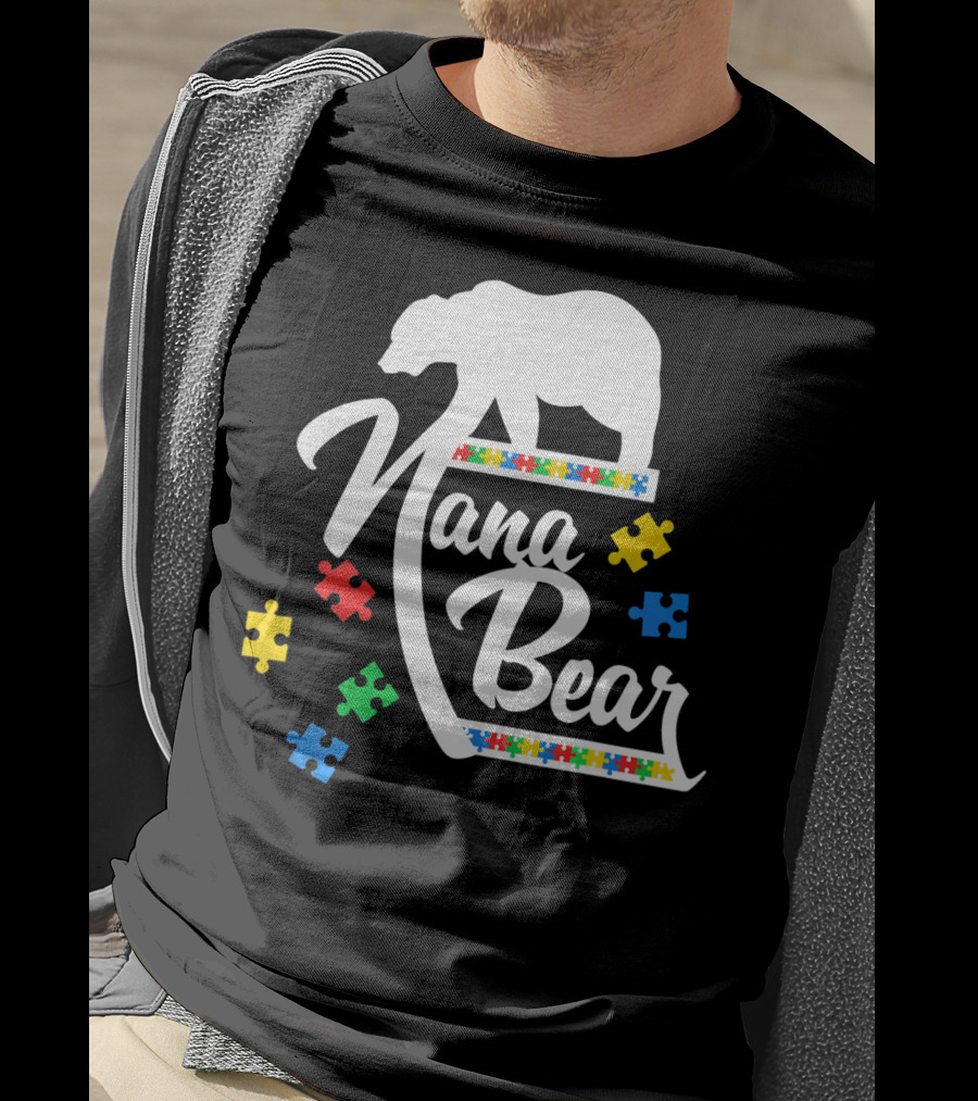 Nana Bear Puzzle Autism Awareness T-Shirt