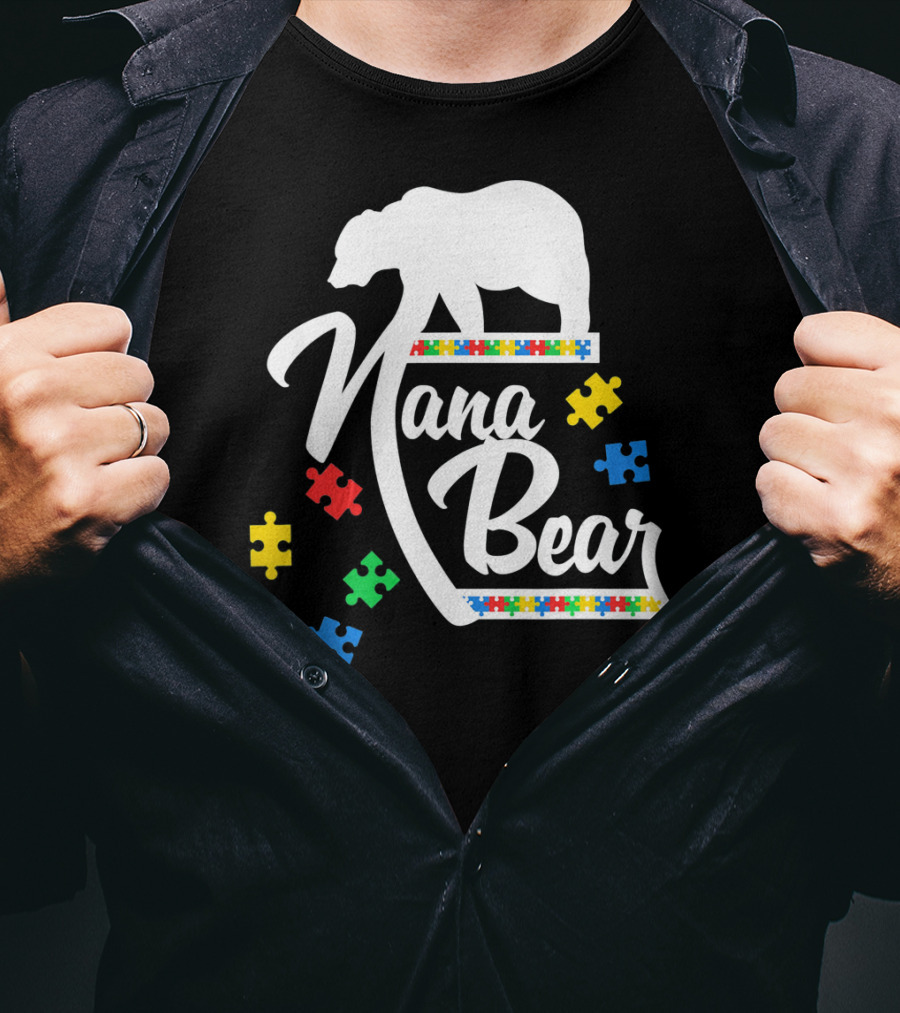 Nana Bear Puzzle Autism Awareness T-Shirt