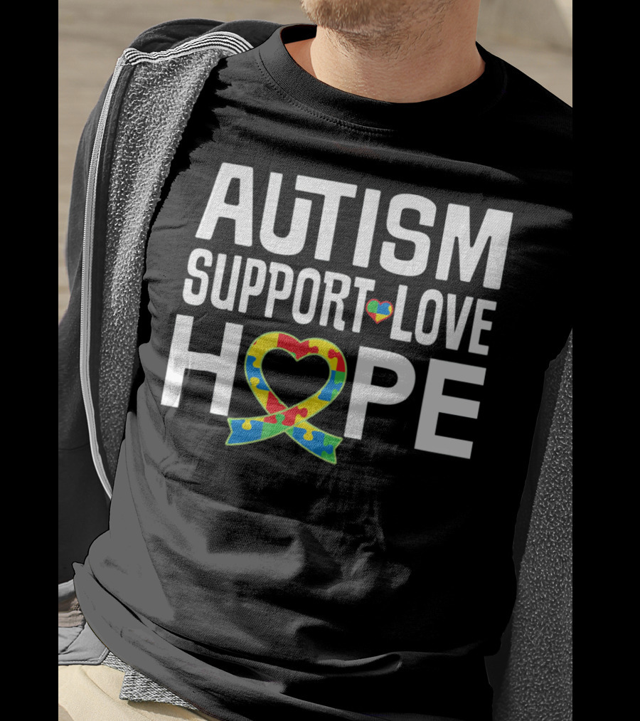 Autism Support Love Hope Puzzle T-Shirt