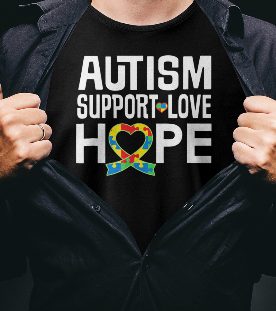 Autism Support Love Hope Puzzle T-Shirt