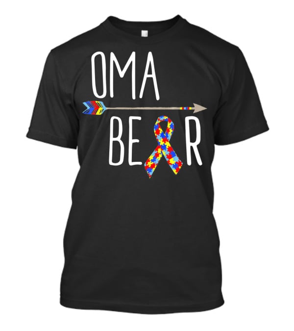 Oma Bear Autism Awareness Arrow Puzzle T-Shirt