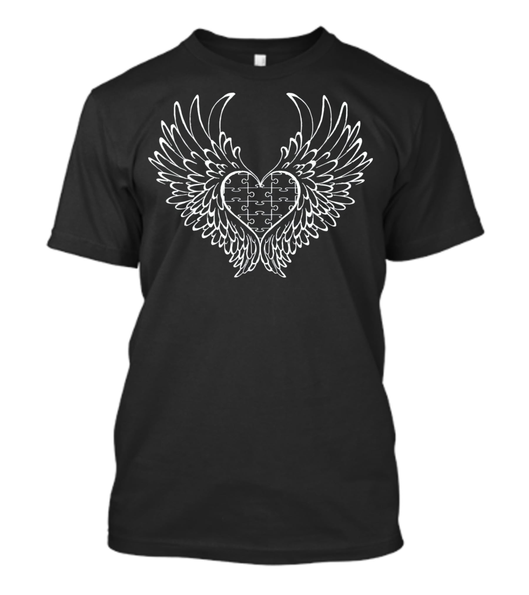 I Love Someone With Autism Heart Wings Puzzle T-Shirt